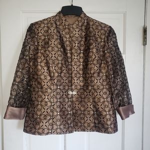 Blazer with cami, size 12 petite, color taupe